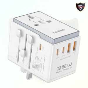 Universal Travel Charger Dudao A35Pro 35W | 5 Ports USB C & A | Sesuai Untuk Trip / Business
