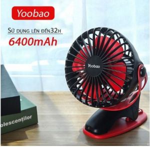 Quạt sạc tích điện yoobao kẹp xoay 360 độ F04 6400mah Dùng liên tục 32 tiếng