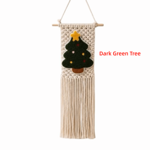 MIRELINA Kết cấu dệt Cây thông Noel treo tường 25x60cm Tua rua Thảm trang trí Giáng sinh Phong cách Bohemian Trang trí tường cho dịp lễ Trang trí tường bằng vải dệt.