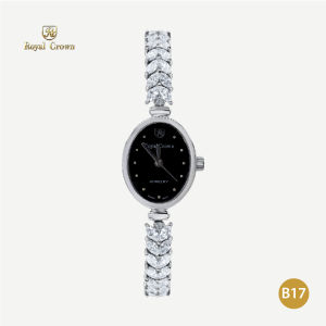 Royal Crown รุ่น 2506B นาฬิกาข้อมือผู้หญิงเล็กๆกันน้ำ ล้อมเพชร แบรนด์เนมแท้ - Vayo Jewelry