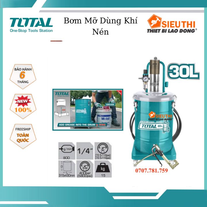 MÁY BƠM MỠ TOTAL THT118302 [CHÍNH HÃNG] MÁY BƠM MỠ 30L TOTAL [RẺ ...