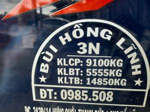 Tem tải trọng theo yêu cầu  decal bảy màu mạ crom(sl: 1 bộ dán 2 bên)