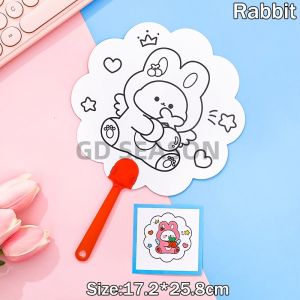 DIY Children Hand-painted Graffiti Fan Cartoon Fans Kids Gift Arts Early Education Learning Painting