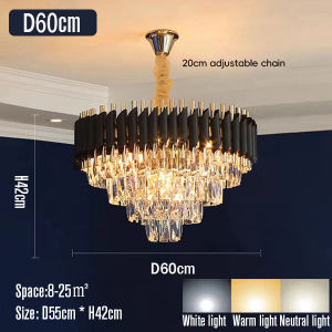 Light luxury living room crystal chandelier modern dining room bedroom lamp interior decoration lamp