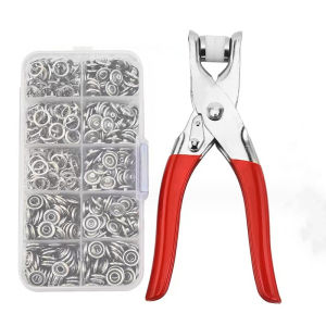50Pcs Snap Button Plier Set Metal Automatic Button Snap Kit With Fastener Frame Connection Pliers Snap Button Pliers Set Stainless Steel Snap Fastener Buttons Gripper Plier Tool DIY Colthes Grommet Eyelet Plier Set Eyelet Hole Punch Pliers Kit