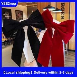【Local shipping】 Elegant Velvet Bow Hair Clip Ribbon Bowknot Ponytail Barrette Hair Pin Women Girls Wedding Party Hair Accessories