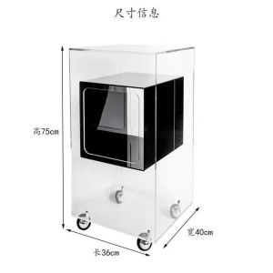UrbanSpace SG- Beauty Trolley Beauty Salon High-End Transparent Acrylic Base Movable Storage Rack Trolley Multi-Layer Tool Cart
