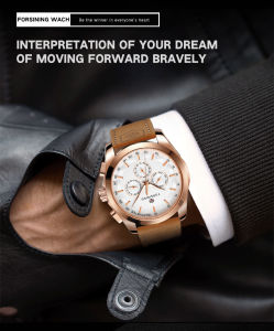 Forsining 3 Dial Automatic Mechanical Watch Black Calendar Display Clock Fashion Luminous Mens Watch Reloj. gifts