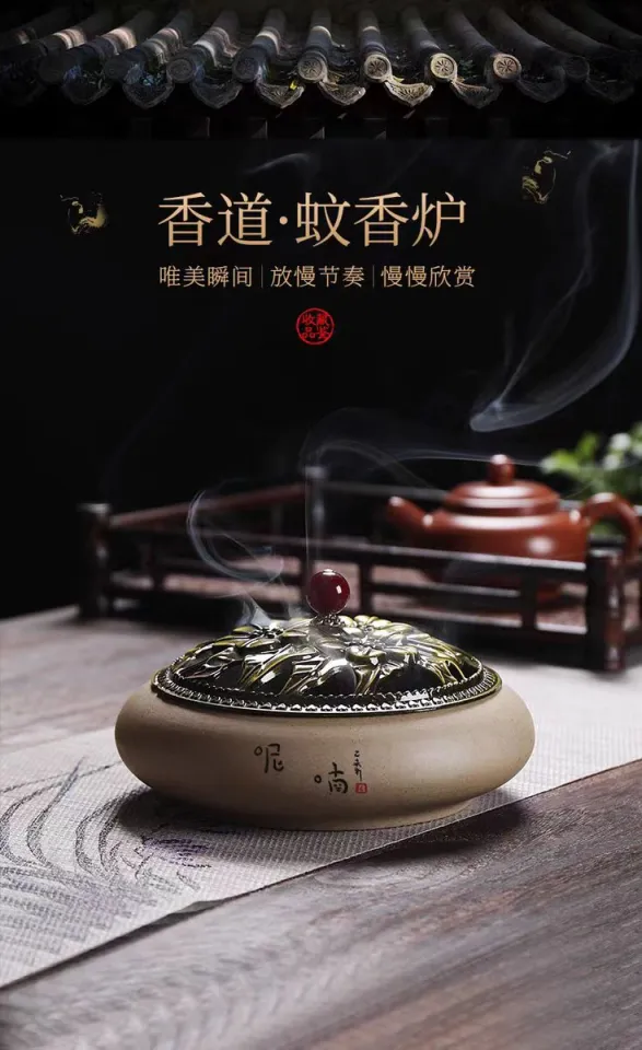 Big Ceramics Incense Burner Incense Stick Holder 紫砂大香炉送防火