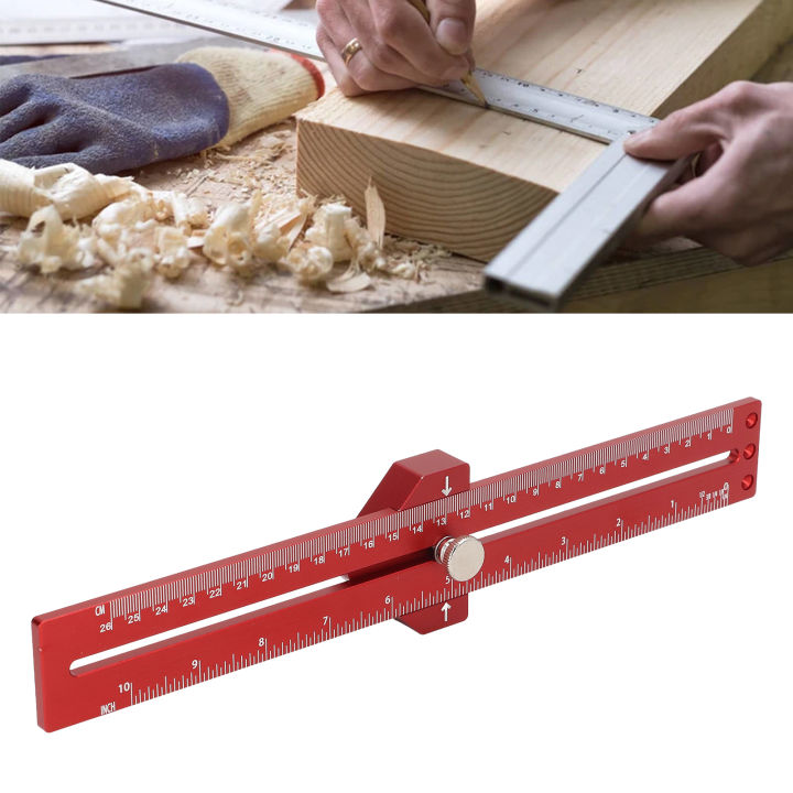 Track Marking Ruler Lightweight Metal Sliding Rule with Slide Stop for ...