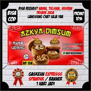 Spanduk Banner Dimsum Viral Kekinian Keren Spanduk Jualan Makanan Dimsum Design Custom Banner Benner Jualan Dimsum Murah Berkualitas Custom