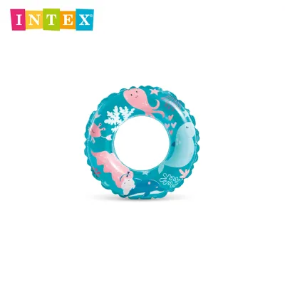 INTEX® 59242 Transparent Rings Ages 6-10 (24 in) Swimming Pool Kids Float Pool Toys Inflatable Ring