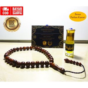 Tasbih Kokka Bulat Besar 33 butir uk 8mm bonus Parfum kasturi Bersertifikat by King Kaukah