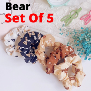 AIDA Rabbit Hair Tie Korean High Ponytail Rope Cute Girl Fashion Bear Hairband Leather Live Cosplay Ins 小熊毛绒发箍发圈发夹直播