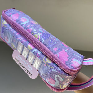 Smiggle Unicorn Pencil Case with Transparent Name Window - Multi-functional Zipper Stationery Box for Silent Storage