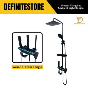 Shower Tiang Set Led Thermostatic Ambient Light Mewah Full Komplit Anti Karat Stainless Sus 304
