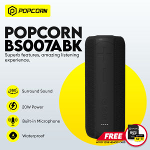 Popcorn Portable Bluetooth Speaker with 20W Stereo Sound Bluetooth 5 Bassup IPX7 Waterproof 24-Hour Playtime Wireless Stereo Pairing Speaker for Home Outdoors Travel