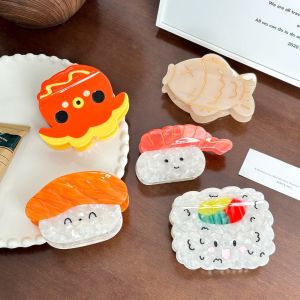 THANKSKY น่ารักน่ารักๆ คลิปผมซูชิ หวานหวานแหววว สไตล์เกาหลีแบบ คลิปฉลามขนาดเล็ก กิ๊บติดผม ปลาปลาปลา คลิปกรงเล็บกรดอะซิติก สำหรับผู้หญิง