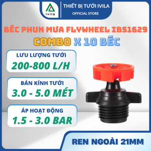 Combo 10 bộ béc tưới phun mưa Flywheel ren ngoài 21mm IFL1629 - Béc tưới xoay 360 độ tưới rautưới cây