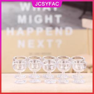 JCSYFAC 10 chiếc ly rượu vang đỏ thu nhỏ Nhà búp bê 1 12 ly rượu thủy tinh đồ chơi trang trí nhà bếp