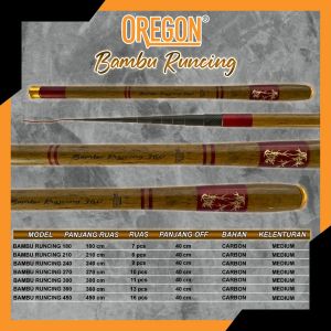 Joran tegek Oregon Bambu runcing Ruas Pendek Carbon
