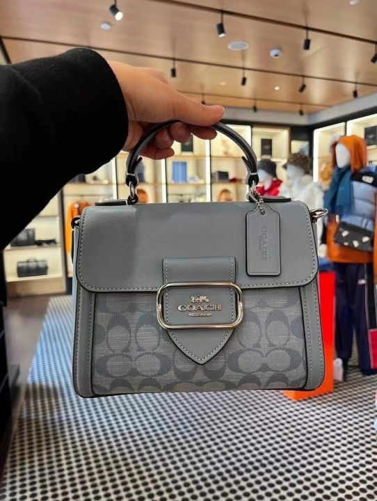 J2S Coach CH142 Morgan Top Handle Satchel Bag in Cornflower Signature ...