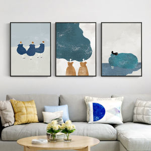 (1เซ็ท3รูป) รูปติดผนัง  กรอบรูปแต่งบ้าน รูปพร้อมกรอบแขวนผนัง ภาพวาดมินิมอล