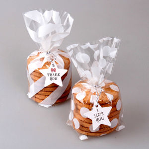 100 Pcs Stripes Food Packaging Plastic Biscuit Bread Cookie Pastry Bag Bakery Gift Packing Bags