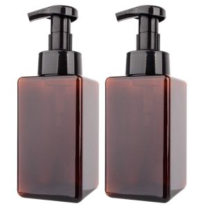 2 Pack Foaming Soap Dispenser 15Oz Refillable Foam Liquid Hand Soap Empty Plastic Pump Bottle Container - 450Ml