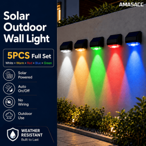 LED Solar Wall Lamp Waterproof Outdoor Light RGB Garden Lights Decoration Light for Street Balcony