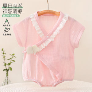 Baby romper made of pure cotton a Summer-style gauze baby short-sleeve outdoor romper thin newborn jumpsuit