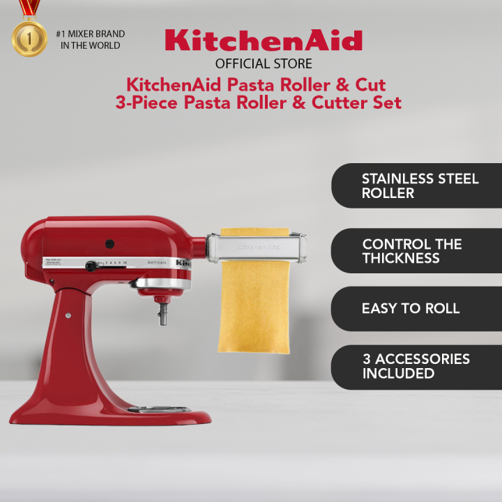 KitchenAid Attachment 3-Piece Pasta Roller Cutter Set KSMPRA