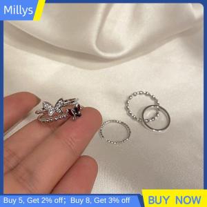 Millys แหวนพังก์โลหะรูปผีเสื้อแหวนนิ้วชี้ปรับความเย็นเครื่องประดับแฟชั่นข้อนิ้วสำหรับผู้หญิงเครื่องประดับวัยรุ่นเครื่องประดับของขวัญ