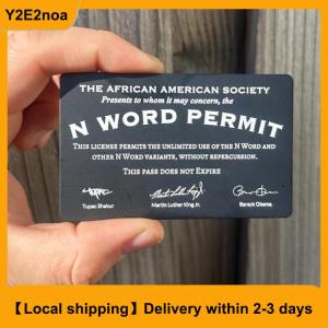 【Local shipping】 N Word Permit Gag Novelty Parody Card For Social Commentary Funny Satirical Prank Gift For Friends Colleagues And Family
