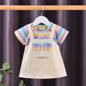 ใหม่ ชุดกระโปรงเด็ก ชุดเดรสเด็ก ชุดแฟชั่นเอี๊ยมกระโปรงเด็ก มี 6 แบบให้เลือก LYQ04