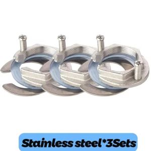 ชุดอุปกรณ์ข้อต่อยึดก็อกน้ำรูปตัว C 3ชุดกันการคลายฝาเกลียวล็อกล็อกล็อกแบบเปลี่ยนได้อ่างล้างจานอ่างล้างสำหรับใช้ในห้องครัวห้องน้ำ