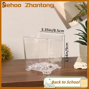 Behoo Square Transparent Acrylic Flower Pots Breathable Bonsai Plant Pot Desktop Decoration For Garden Yard Living Room Balcony