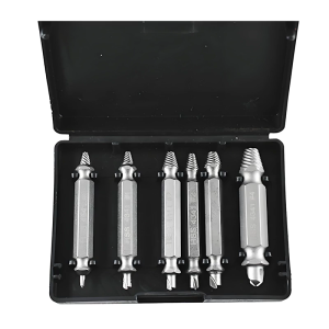 6 Piece Anti Slip Stripped Screw Bolts Extraction Kit High Performances Alloy Steel Tool Portable Storage Case Included