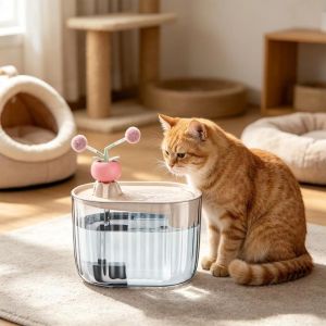 DFYER56 USB Powered Electric Cat Water Fountain Large Capacity Low-Noise Cat Drinking Fountain Detachable Auto Recirculate Filtering Automatic Drink Bowl Home Indoor