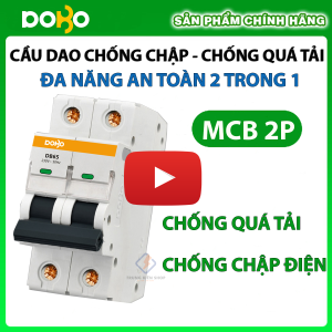 [HÀNG CHÍNH HÃNG]  Cầu Dao Tự Động MCB DOBO KOREA 2P 40A 6kA Loại Tốt CHỐNG CHẬP - CHỐNG QUÁ TẢI SIÊU NHẠY ( Aptomat chống chập) - Aptomat chống giật có ray gài