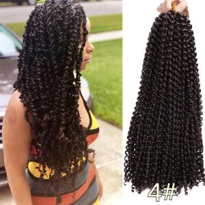 18Inch Long Passion Spring Twist Hair Crochet Braids Hair Ombre Fluffy Water Wave Curly Twist Braiding Synthetic Hair Extensions