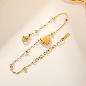 Gelang Kaki Titanium Anti karat Gelang Kkai Wanita Love Bulat Gold Aksesoris Wanita Terbaru 2023