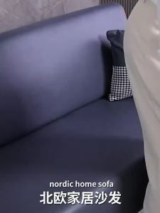 Nordic Technology Fabric Sofa Small Family Living Room Clothing Store Simple Double Three Seat Sofa Simple Online