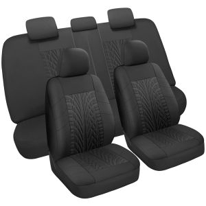 9PCS Premium Embossed Car Seat Covers - Universal Fit Washable Durable Waterproof Easy to Install and Suitable for Most Cars