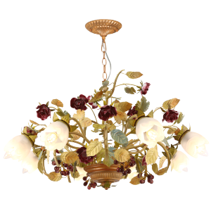 Free Shipping Unique American Country Iron Flower Leaf 8 light Farmhouse Loft Hallway Living Room Chandelier Lamp