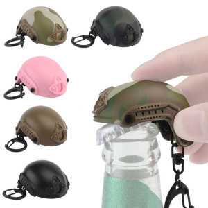 Small Fast Helmet Keychain Hiking Hunting Bottle Opener Dummy Helmet Shaped Toy Decoration Gift Outdoor Tool