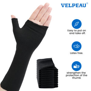 Velpeau Hand Socks for Splint (Pack of 10) Elastic Cotton Stockinette Tubing for Arm Wrist Brace with Thumb Spica Liner Gauze Sleeve Under Cast Wrap Arm Cover for Men and Women