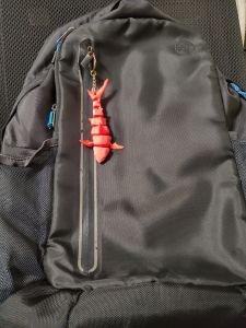 3D printed Flexi White shark keychain