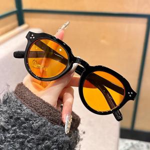JN IMPRESSION New Round Full Frame Sunshade Sunglasses Classic Uv400 Anti-ultraviolet Travel Climbing Sunglasses