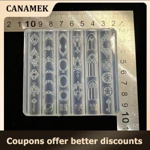 【 CANAMEK 】 European Retro Pattern Collection Candle Holder 3D Silicone Nail Art Decoration Transparent Template DIY Design Nail Art Mold